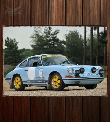 Металлическая табличка Porsche 911 SWB FIA Rally Car